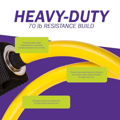 GoFit Resistance Training Power Tubes - color: Yellow, size: 70-Pound