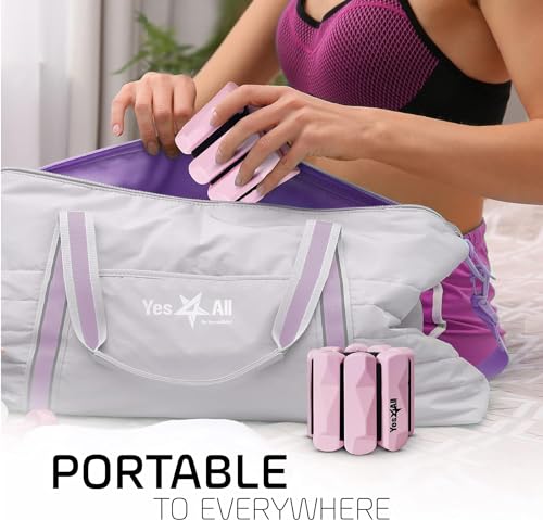 Yes4All Adjustable Wrist & Ankle Weights 3.5/5 LB Pair, Leg Weights for Women & Men, Weighted Arm Bands with Removable Sandbags for Fitness, Pilates, Walking, Strength Training - Versatile Colors