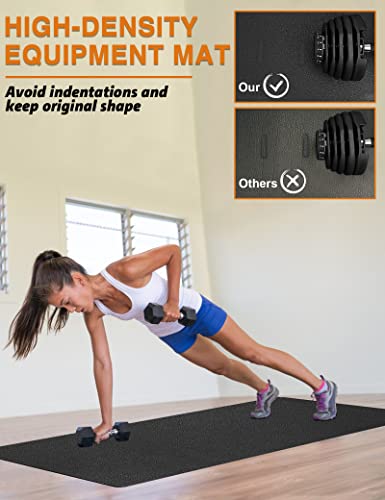 Treadmill Mat, 5'x2.5'/5.6'x2'/6.5'x3'/8'x3',6mm Thickness Exercise Equipment Mat for Carpet Hardwood Floors, Compatible with Walking Pad,Spin Bike,Elliptical Trainer,Rowing Machine - size: 78"L x 36"W x 0.24"Th