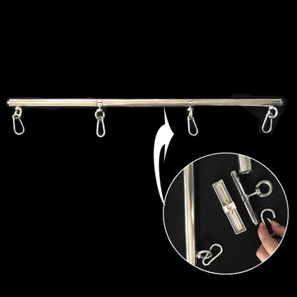 Adjustable Pilates Bar - Stainless Steel Portable Home Gym Equipment, 3 Detachable Sections 25-Inch for Yoga Strength Training (Silver B)