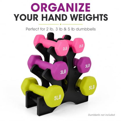 Dumbbell Rack Stand,3-Tier Compact Plastic A-Frame Weight Storage Tree for Home Gym - Lightweight Organizer Holder for Neoprene Hand Weights 23x22.5x8.5cm(Dumbbells Not Included)