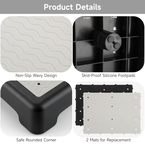 Step Stool For Seniors, Non-Slip Half Step Riser, 440 Lbs Weight Capacity, Portable Mobility Platform For Beds, Cars, Stairs
