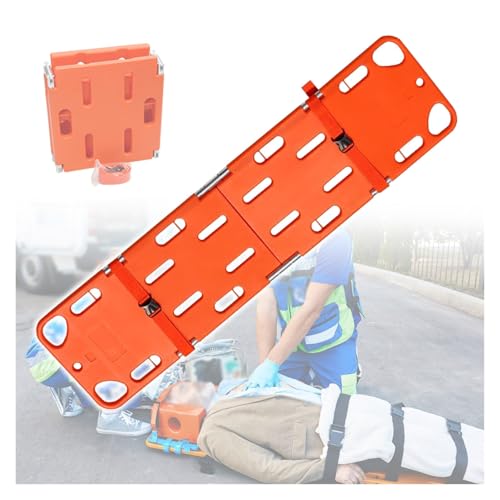 Foldable Spine Board Stretcher 75'' x 18.5'' - Portable Water-Resistant Emerncy Backboard for Pacs, Lifeguards, Pool & First Aid Training