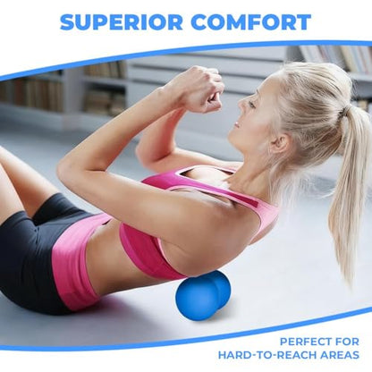 KYKJEYDD Peanut Massage Ball - Double Lacrosse Ball for Deep Tissue Massage & Myofascial Release, Medium Density Trigger Point Therapy Tool for Muscle Pain Relief, Neck, Back, Feet Father Day Gift