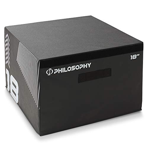 Philosophy Gym Soft Foam Plyo Box, Stackable Plyometric Jump Box for Home Gym, HIIT, Jumps, Step-Ups, Agility and Strength Training