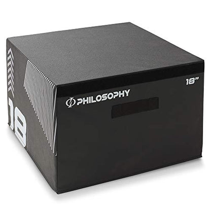 Philosophy Gym Soft Foam Plyo Box, Stackable Plyometric Jump Box for Home Gym, HIIT, Jumps, Step-Ups, Agility and Strength Training