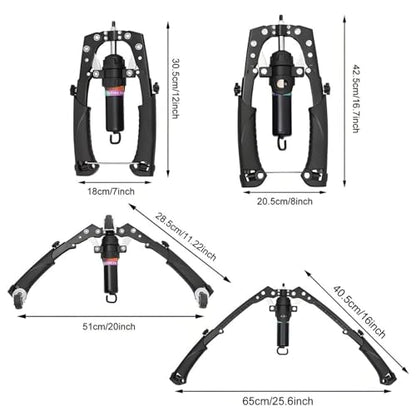 Chest Press Machine, Hydraulic Power Twister, Adjustable 22-440lbs, Hydraulic Power Arm Trainer Chest Workout, with AB Roller Wheels & Hooks, for Men Women