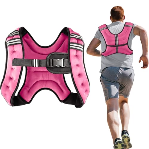 Henkelion Weighted Vest Weight Vest for Men Women Kids Weights Included, Body Weight Vests Adjustable for Running, Training Workout, Jogging, Walking - color: Pink, size: 12 lbs