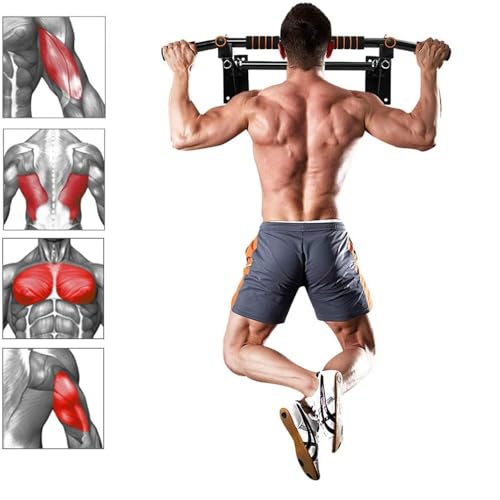WnewTools Doorway Wall Mounted Pull Up Bar Heavy Duty Chin Gym Workout Training Fitnes Home Fitness Strength Training Equipment