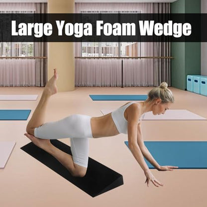 Squat Wedge Block, Large Slant Board for Heel Elevated Squats, Knees Over Toes Training & Calf Stretching, Anti-Slip Calf Stretcher Incline Board for Weightlifting and Mobility