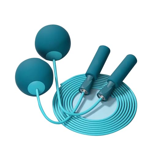 Weighted Jump Rope Without Rope Skipping Rope No Line Speed Rope Cordless For Fitness Workout Anywhere Ropeless Bod Rope for Exercise Training Beachbody Build - color: Big Ball+Long Rope Blue
