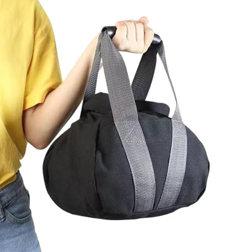 Sandbag Workout – Canvas 25.5x25x17cm | Adjustable Weight Fitness Sand Bag Kettlebell | Strength Training Exercise Equipment For Women Men Home Gym Yoga Sports Use - color: Gray