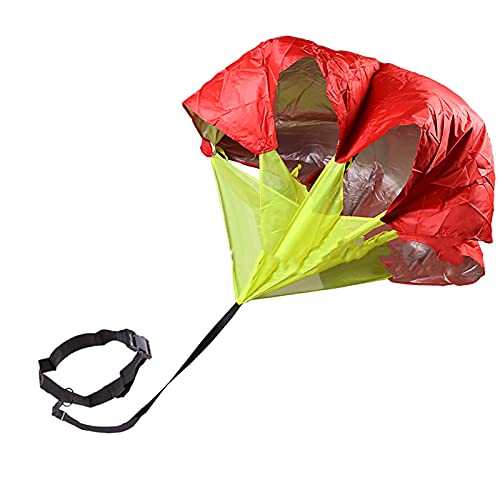 Resistance Parachute 55.5in Running Umbrella, Speed Resistance Training Parachute Equipment, Resistance Train Tool, Fitness Explosive Power Training(Color:Red)