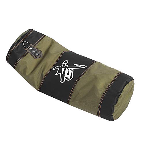 Boxing Training Punch Bag, Canvas Punching Bag Set with Sandbag/Metal Chain/Hook/Carabiner, Perfect for Developing Hand and Foot Technique(Green 80cm)
