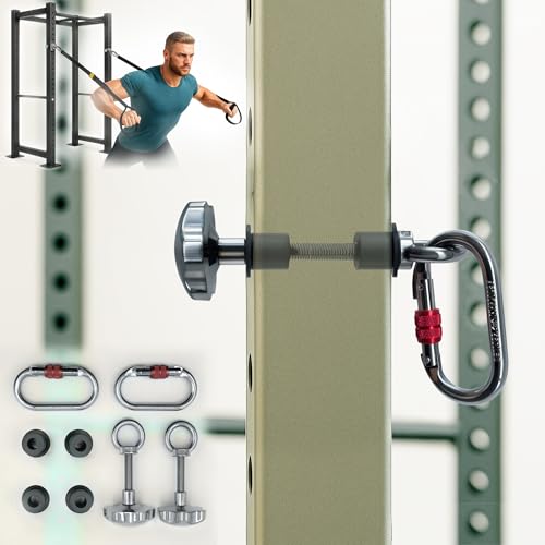 Squat Rack Attachments for Strength Training Equipment | Attachments for Power Cages & Squat Racks | Fits 2"x2" & 3"x3" Frames (1/2" & 1" Holes) | Ideal for Resistance Bands & TRX Training