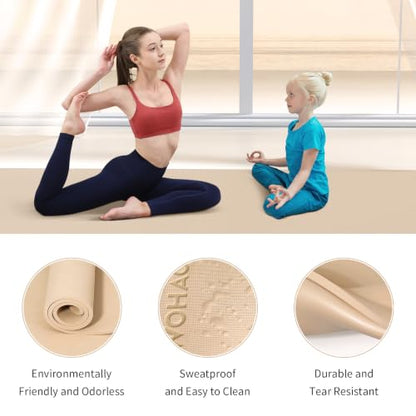Extra Wide & Thick 8mm Yoga Mat, 72"x31.5" - color: Milk Coffee