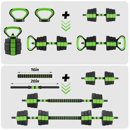 Garvee Adjustable Dumbbell Set, 44/66/88Lbs Free Weight Set with Connector, 4 in 1 Gym Set Used as Kettlebell, Dumbbell, Push up Stand, Weight Plate, Home Gym Weight Dumbbells Set, Fitness Exercises