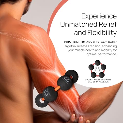 PRIMEKINETIX MyoBalls Foam Roller - Foam Rollers for Muscles, Enhanced Mobility, Deep Tissue & Full Body Massage, Trigger Point Therapy, for Athletes & Active Lifestyles, 1 Set of 5 Balls, Black