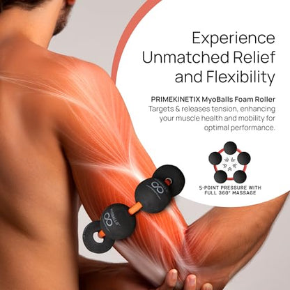 PRIMEKINETIX MyoBalls Foam Roller - Foam Rollers for Muscles, Enhanced Mobility, Deep Tissue & Full Body Massage, Trigger Point Therapy, for Athletes & Active Lifestyles, 1 Set of 5 Balls, Black - size: MyoBalls Pro 5