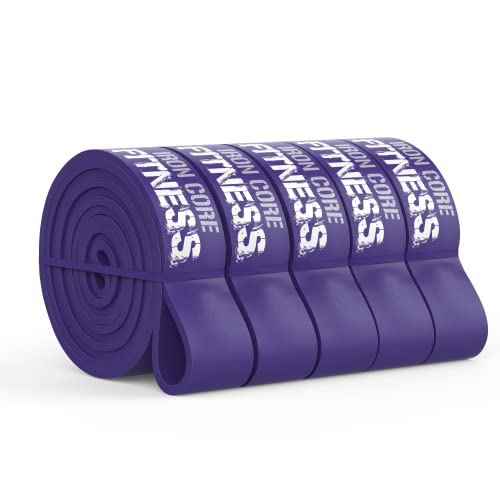 Gym Quality Long Resistance Bands Multi Pack of 5- Loved by Fitness Pros for Group Workouts in Gyms, Boxes, Studios and Bootcamps. Perfect for Pull Ups, Strength Training, Mobility - color: #4 Purple, Large