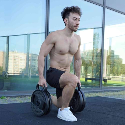 Kensui EZ-BELL PRO - Plate Loaded Adjustable Kettlebell, 100 lb Capacity | Compact plate-loaded design lets you train swings, cleans, presses, carries and full body workouts using Olympic plates