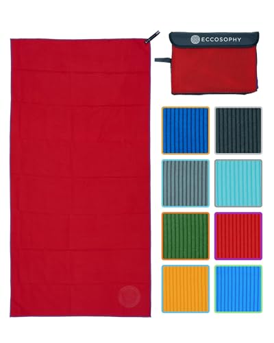 Microfiber Beach Towel – Quick Dry Gym Towel, Highly Absorbent with Ribbed Texture, Lightweight – Ideal for Travel, Pool, Yoga, Fitness & Outdoor Adventures – 40x20 Cherry - color: Cherry, size: Small (40"x20")