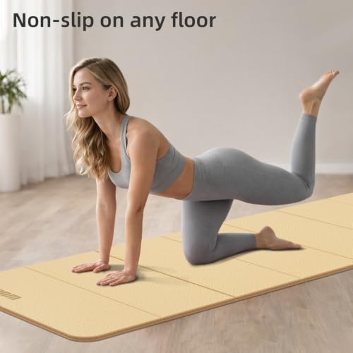 Yoga Mat Thick 10mm, Foldable Yoga Mat 75 x 26 x 0.4 Inches - color: Orange