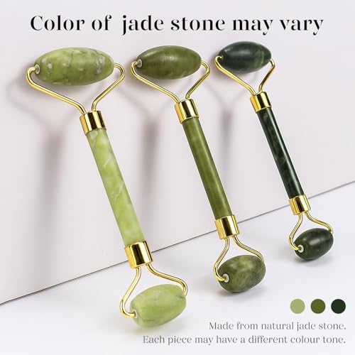 BAIMEI IcyMe Gua Sha & Jade Roller Set, Cooling Face Roller & Guasha Tool for Face Depuffing, Facial Sculpting & Jawline Definition, Smooth Rolling Skincare Tools Gifts for Women & Men – Green - color: Green