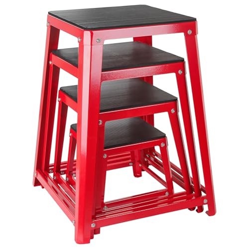 Metal Plyometric Jumping Box, 12/18/24 Inch Anti-Slip Workout Step Up Box for Home Gym - size: 12/18/24/30 Inch