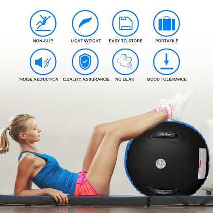 VOFiTNY Gymnastics Air Barrel Tumbling Equipment Back Handspring Trainer - color: Blue/Black No Pump, size: 3.3'L x 2'D
