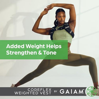 Gaiam Weighted Vest for Women and Men, Adjustable Weighted Workout Vest for Walking, Running, Strength Training - size: CoreFlex