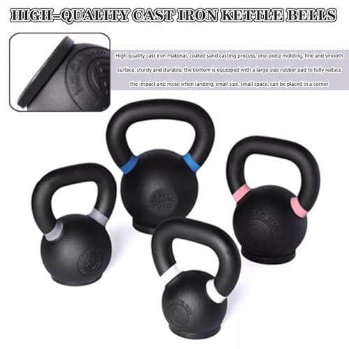 Kettlebell Weights for Women Fitness Training Cast Iron Kettle Ball, Professional Sports Squat Kettle Bells, Silent Anti-Collision, Glutes/abs/arms(White-4kg)