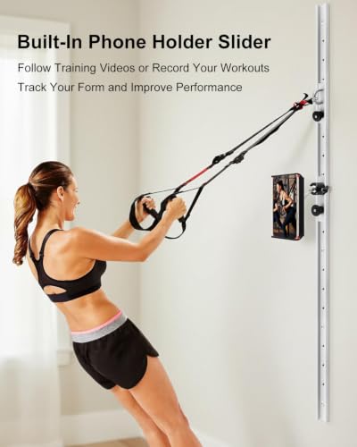 Resistance Band Wall Anchor System for Home Gym Dual 40 Inch Rails