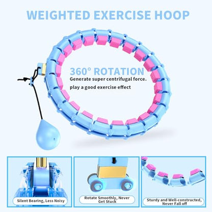 65 Inch Adjustable Fitness Waist Hoop – 32 Detachable Links, Quiet Non-Drop Fitness Tool for Adults Weight Loss, Plus Size Exercise Hoop for Women & Beginners