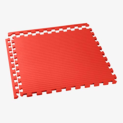 We Sell Mats 1 Inch Thick Martial Arts EVA Foam Exercise Mat, Tatami Pattern, Interlocking Floor Tiles for Home Gym, MMA, Anti-Fatigue Mats, 24 in x 24 in