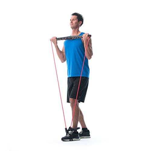 Core System Portable Home Gym - Resistance Trainer All-in-One Band + Bar Kit, Full Body Workout: Improve Fitness, Build Muscle, Strength Exercises with Marie Osmond Workout DVD Included