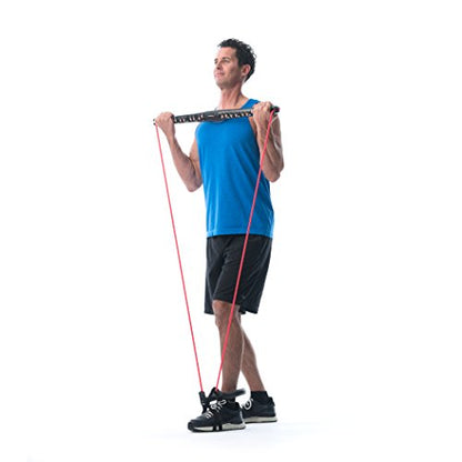Core System Portable Home Gym - Resistance Trainer All-in-One Band + Bar Kit, Full Body Workout: Improve Fitness, Build Muscle, Strength Exercises with Marie Osmond Workout DVD Included