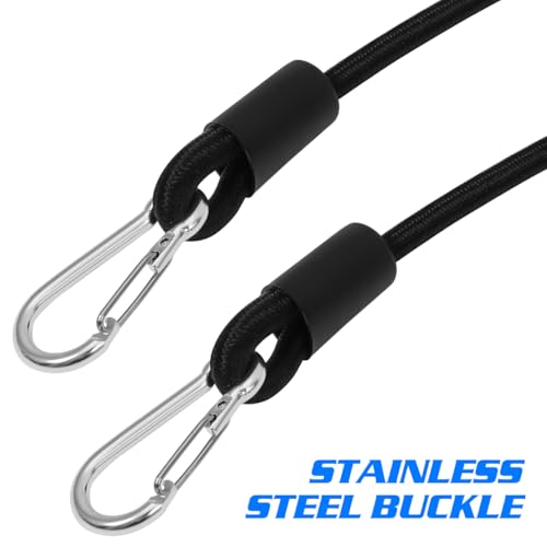 VOSAREA 1 Pair Black Stepper Resistance Bands, Nylon Resistance Bands for Stepper, Exercise Belts with Handles for Home Gym Workout