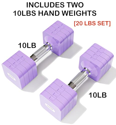 Adjustable Dumbbell Set for Women Men 7.5LB/10LB/15LB/20LB/25LB Each - color: Purple, style: 10LB Each [20 LBS Total]