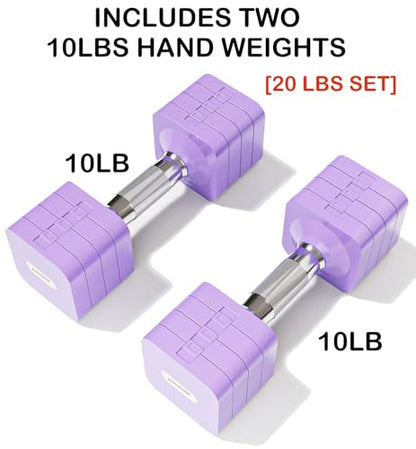 Adjustable Dumbbell Set for Women Men 7.5LB/10LB/15LB/20LB/25LB Each - color: Purple, style: 10LB Each [20 LBS Total]