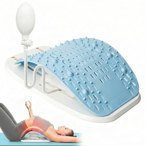 Adjustable Back Stretcher for Lower Back Pain Relief, Lumbar Spine Stretcher & Back Decompression Device, Multi-Level Back Arch Stretching Board for Sciatica, Scoliosis, Spinal Traction