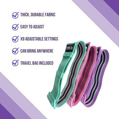 Adjustable Fabric Resistance Bands Set, Non Slip Resistance Bands for Enhanced Toning, One Size Fits All Workout Booty Bands for Women