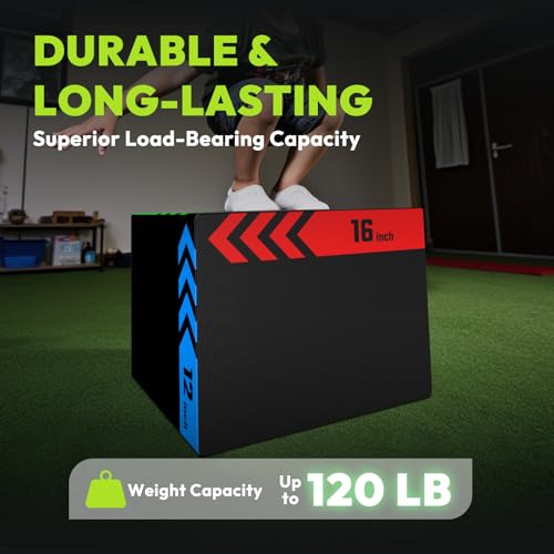 HANDBODE 3-in-1 Plyometric Box, Jump Training Equipment - style: 13 lb (12 x 14 x 16 inch)