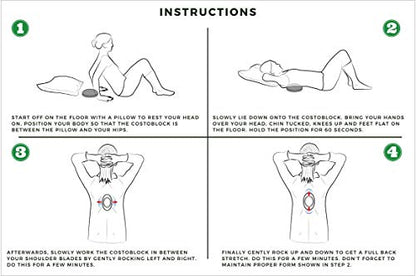 CostoBlock - Firm Thoracic Pod for Costochondritis Relief, Tietze Syndrome, Relieve Chest, Upper and Lower Back Pain