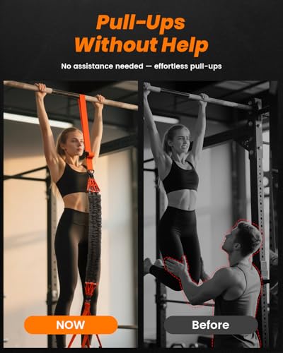 Pull Up Assistance Bands, Adjustable Heavy Duty Resistance Band for Pull Up Bar, Pull Up Assist Bands with Feet Rest for Strength Training, Home Fitness Workout Equipment, Height Adjustable