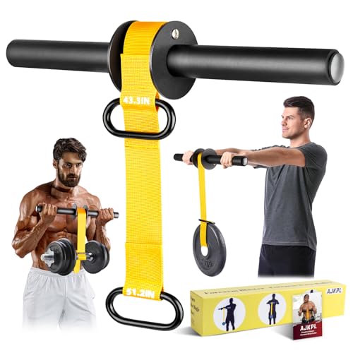 Forearm Strengthener and Wrist Roller, 43.3 in Or 51.2 in Ultra-Strong Nylon Webbing Wrist & Forearm Blaster with Quick Locking Mechanism, Durable Anti-Slip Grip Handles for Forearm Strength Training