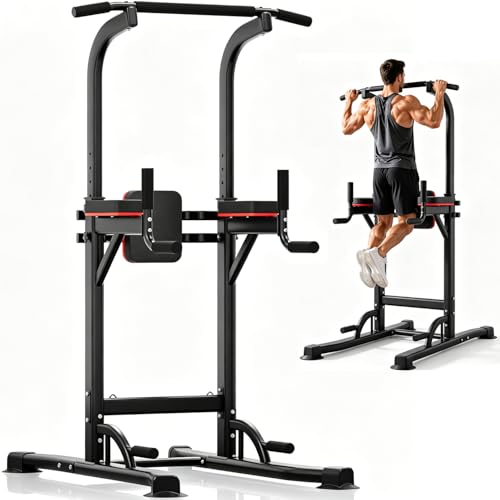 Pull Up Bar, Multifunction Power Tower Dip Bar Station Home Gym Strength Training Workout Equipment for Pull-up Push-up Dips