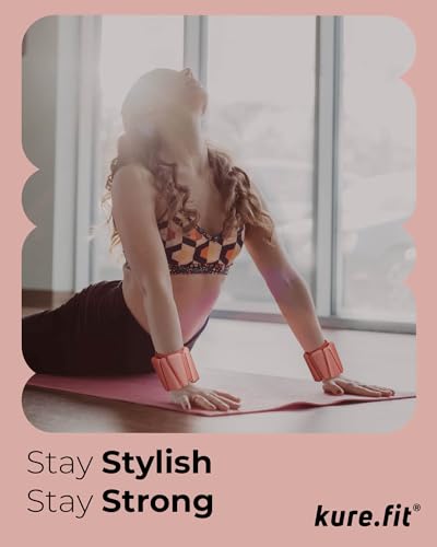 Pilates Weight | Wrist & Ankle Weights for Women | Weighted Bangles | 1LB/ 2LB Each (Set of 2) - color: Peach, size: 1 LB
