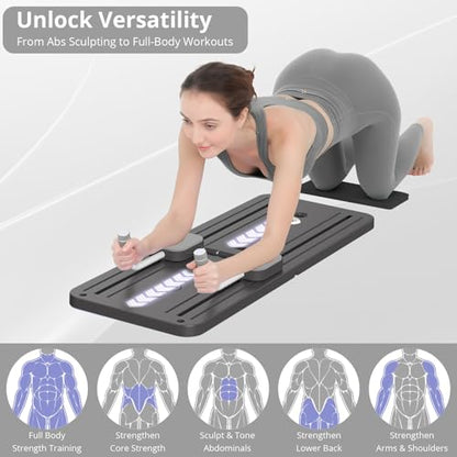 Pilates Board - Pilates Reformer Set, Multi-Purpose Foldable Pilates Reformer Board for Home, 5 in 1 Pilates Sliding Board