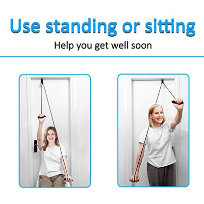 Shoulder Pulley Over The Door Physical Therapy System, Exercise Pulley, Alleviate Shoulder Pain and Facilitate Recovery from Surgery - color: Black